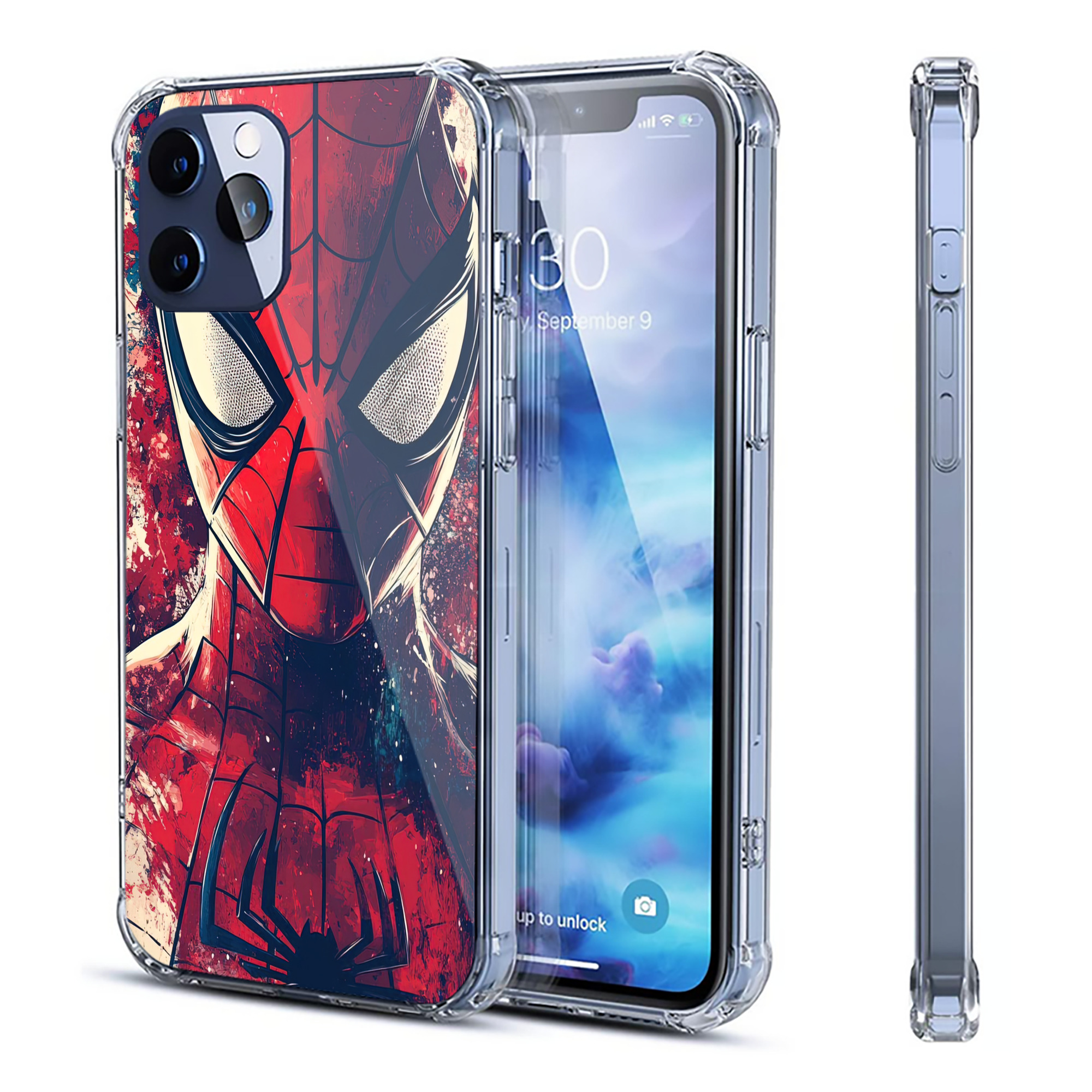 （画像用） Spider Man スパイダーマン 【iPhone 12シリーズ対応】透明スマホケース（クリアソフトケース）